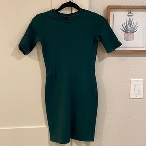 Topshop green mini dress size 6